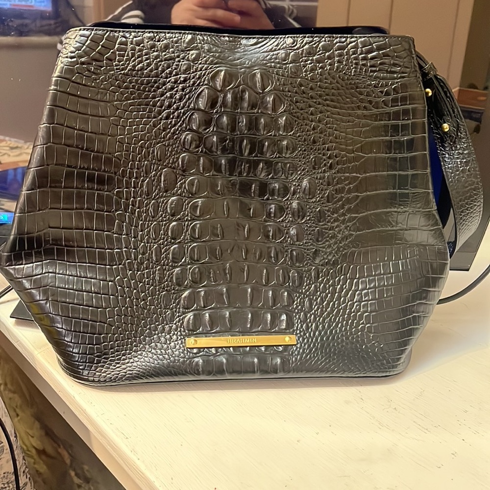 Brahmin Black Leather Large Shoulder Bag